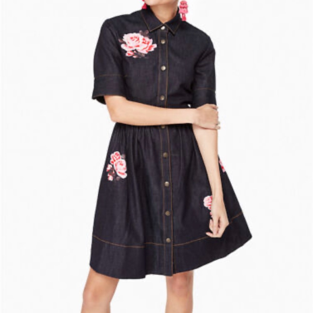 Kate Spade Denim Rose Dress